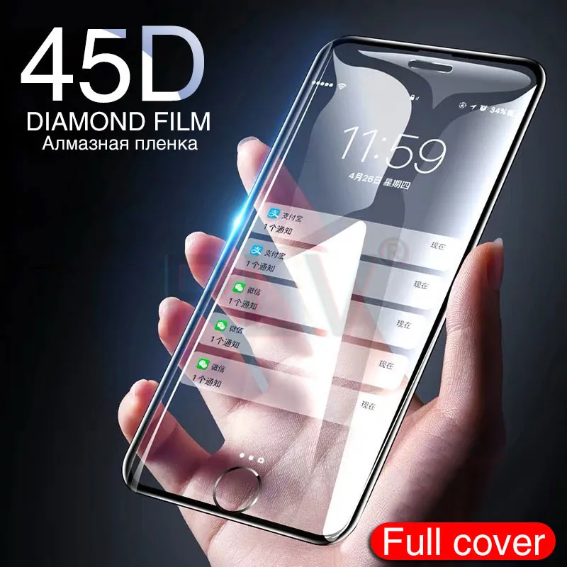 

Protective Tempered Glass On The For iPhone 8 7 6 6S Plus X 10 Screen Protector Soft Edge Curved For iPhone XR XS MAX Glass