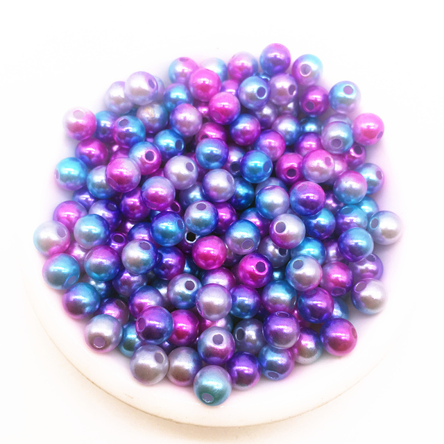 Dia 4/6/8/10mm 30-200pcs Acrylic Round Pearl beads Loose Pearl Beads for Necklace Bracelet DIY Jewelry Making