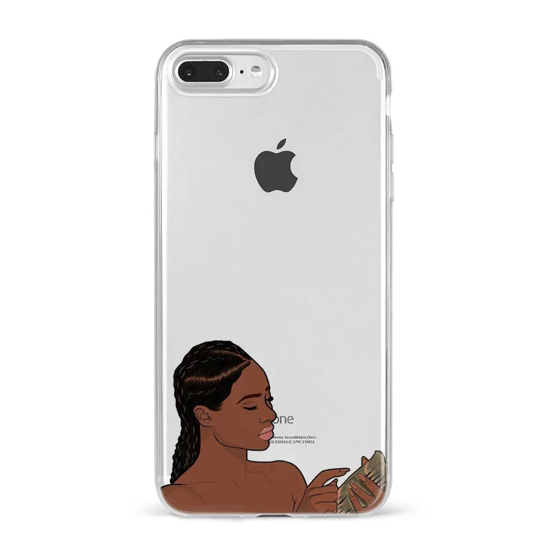 MAKE MONEY Not Friends Kash афро черная девушка Fundas чехол для iPhone X XR XS Max 8 7 6s Plus прозрачный силиконовый чехол с бантом