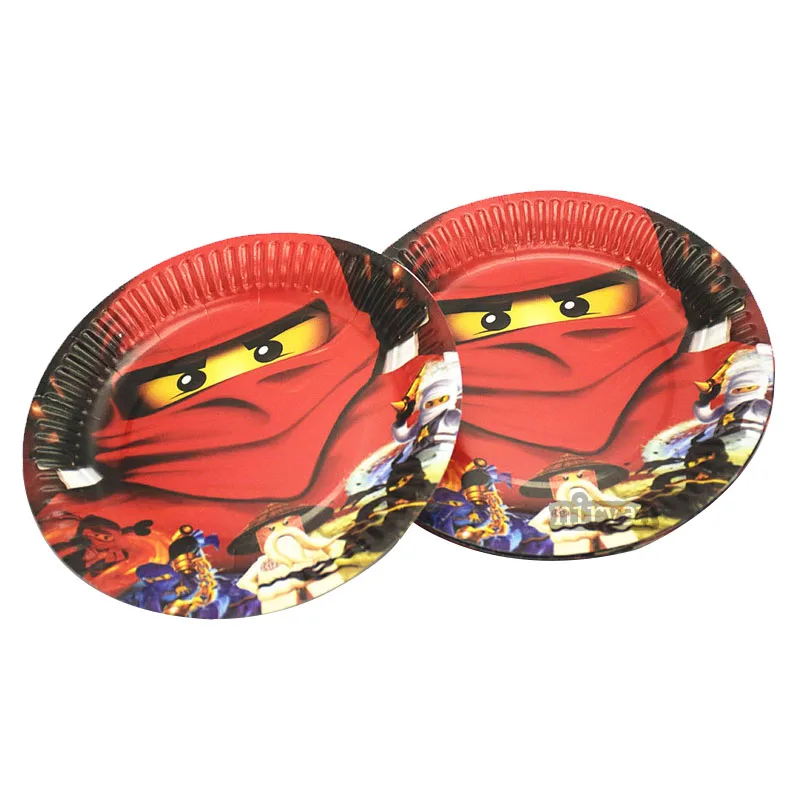 Мультфильм ninjago ninja Дизайн День Рождения украшения 7 дюймов торт посуда круглый картон тарелки для детского душа принадлежности для дома события