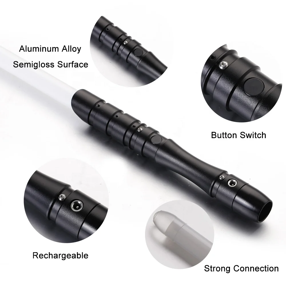 YDD LED Lightsaber Rechargeable Light Sound Multiple Modes FOC Lock Up Metal Hilt Force FX Hard Sword Jedi Smith Light Saber