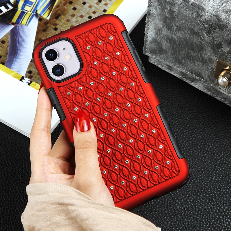  wlzcyhbd Bling Starry Sky Armor Phone Cases For iPhone 11 Pro Max Luxury Diamond Shockproof Cover C