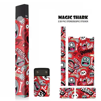 

Magic Shark 2.5d Stereo Cartoon Ghost Fashion Sticker for Juul Film Sticker Printing Label Skin for Juul Electronic Cigarette