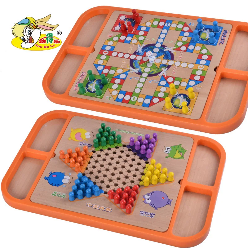 

CHILDREN'S Toy Product Wooden Multi-functional Twenty-three One Checkers Flight Five-in-a-row Table Game Educational Toy