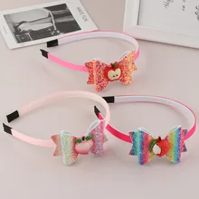 Стиль, вечерние повязки на голову с бантом, градиентный цвет, фруктовый бант, повязки для волос, модные аксессуары для волос для девочек