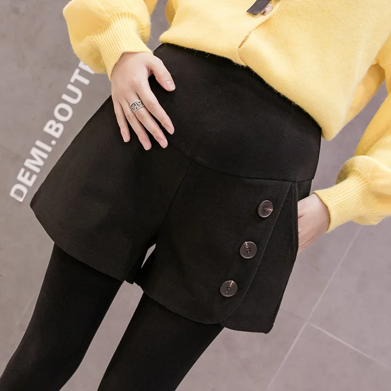 

2019 Shorts for Pregnant Women Autumn And Winter Leggings for Pregnant Woman Fashion Woolen Shorts Maternity Pants Winter Outer