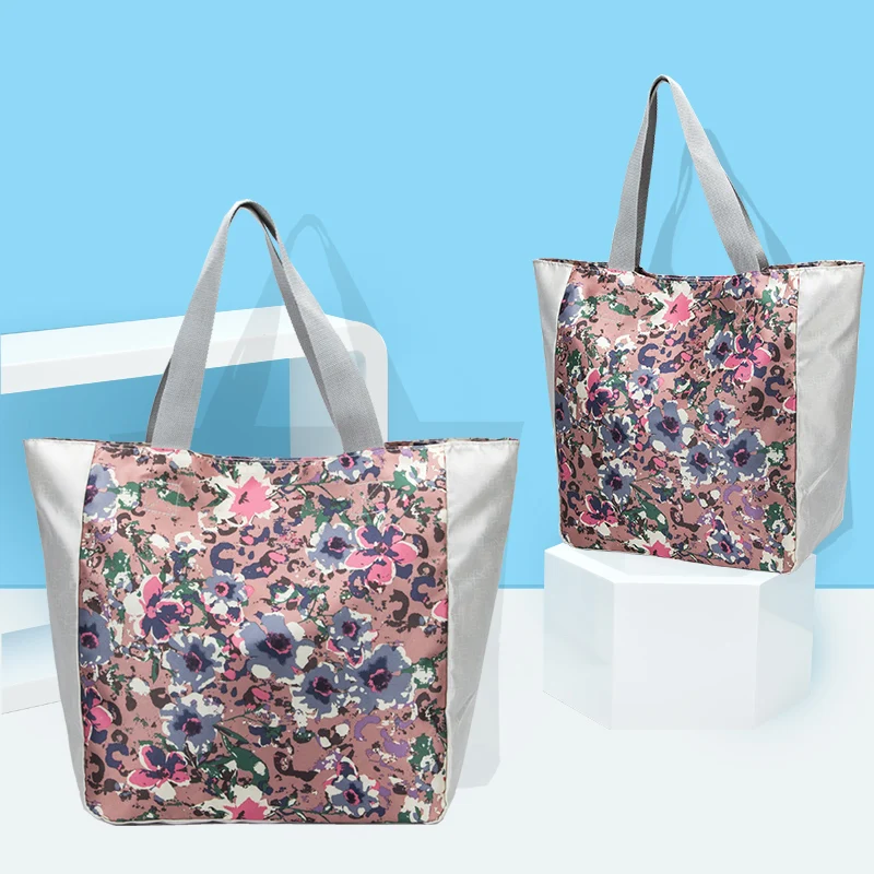 Пользовательский логотип печать многоразовая Складная моющаяся большая переносная сумка для покупок тканевая сумка рекламная сумка продуктовая спортивная сумка для еды
