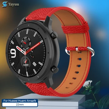 

YAYUU 22mm Band For Huami Amazfit GTR 47mm/GT/GT Active/Pace/Honor Magic/2 Pro/2 Classic/2/2S/Stratos 2/2s Leather Watch Strap