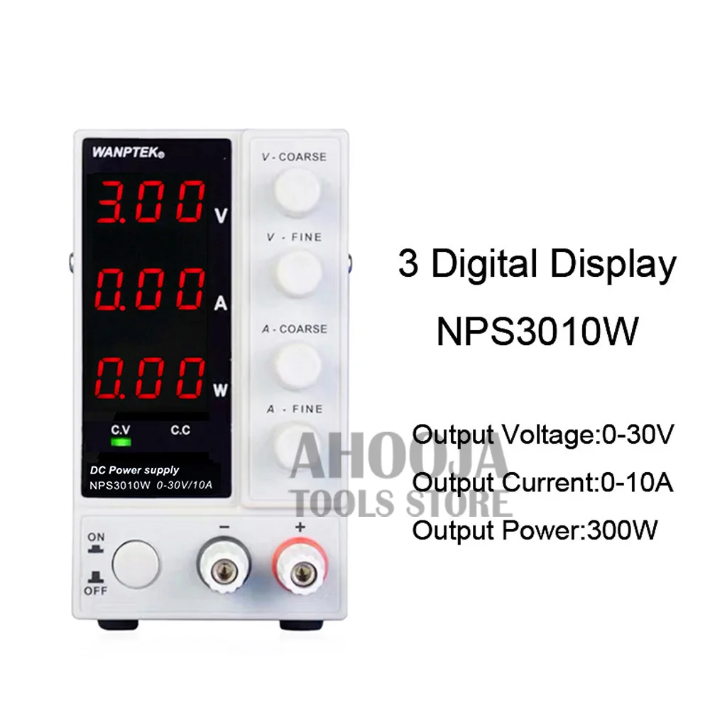 NPS3010W три-окна Дисплей Мини DC Питание 30V 10A одновременно Дисплей s Напряжение тока и Мощность лаборатории Тесты