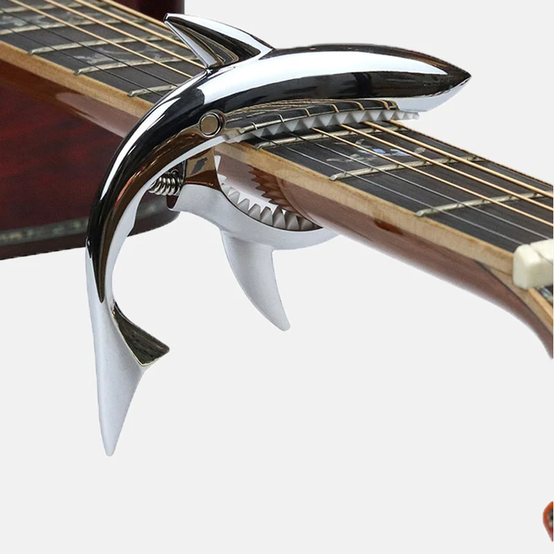Металлическая Акула капо гитара металлический конденсатор цинковый сплав Капо электрогитара зажим быстрая замена зажим аксессуары для гитарного инструмента