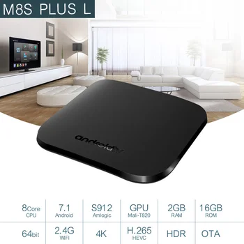 

MECOOL TV Box Smart Android 7.1 TV Box M8S PLUS L S912 Octa-core 2G/16G UHD 4K WiFi Airplay Miracast DLNA HD Media Player