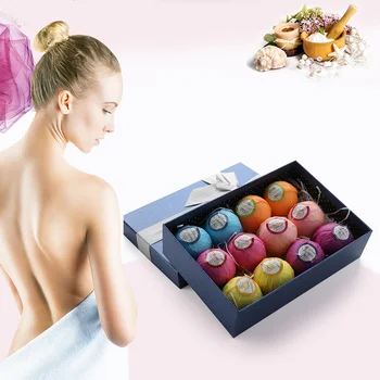 

Bath Bombs Shower Salt Ball 12pcs Bubble Skin Whiten Stress Relief Moisturizing Exfoliating Body Scrub Cleaner Essential Oil Spa