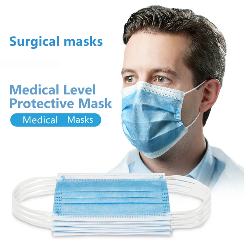 

10/50/100pcs Medical Masks Antivirus Masks For Germ Protection Face Mask Disposable 3-ply N95 Mask Surgical Mask Fast Delivery