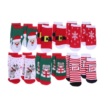 

1 Pair Christmas Cotton Baby Girls Boys Kids Warm Socks Winter Autumn Children Striped Terry Snowflake Elk Santa Claus Sock