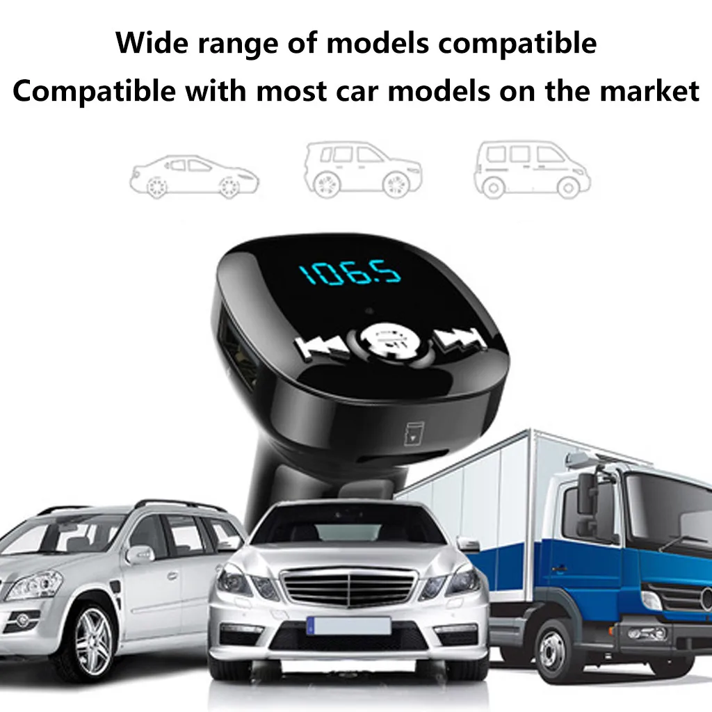 Kongyide автомобильный Зарядное устройство Беспроводной Bluetooth гарнитуры автомобильный FM трансмиттер MP3 плеер Dual 5 V/2.4A USB Зарядное устройство