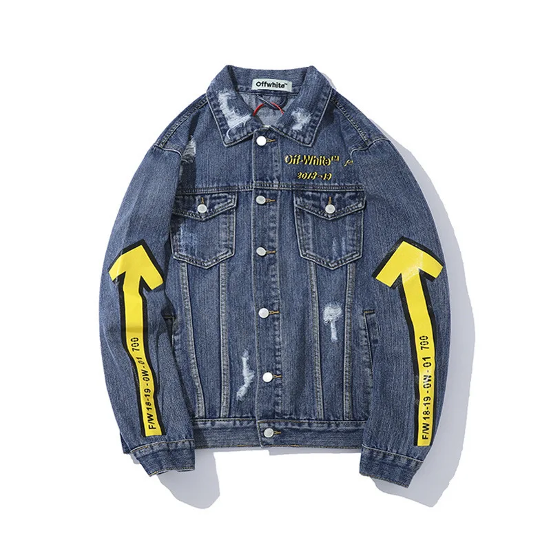 

Autumn And Winter New Style European And American Streets Popular Brand Yellow Denim Jacket Men Teenager Casual Cowboy Clothing