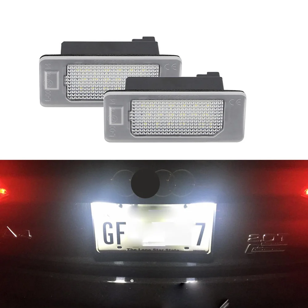 2X Led License Plate Light For Audi A4 B8 A5 S5 Q5 TT TTS A7 RS5 TTRS