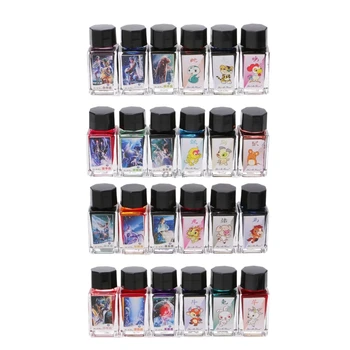 

Colored Bottled Fountain Pen Ink Zodiac Signs Cover Refilling Liquid Color 18ml