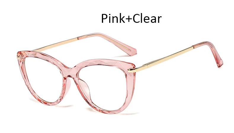Pink Clear TR90 винтажные прозрачные женские очки, оправа, модные круглые роскошные очки, оправа для дам, оптические прозрачные очки, очки - Цвет оправы: Pink Clear