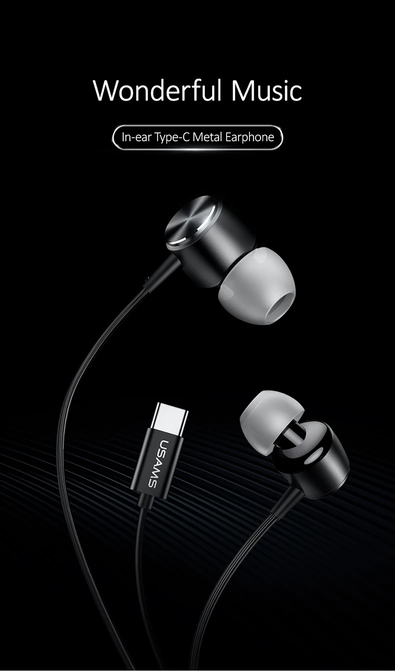 Bass Ear Caps In-Ear type-C металлические наушники USB C гарнитура проводные наушники-вкладыши type c для samsung huawei микрофон