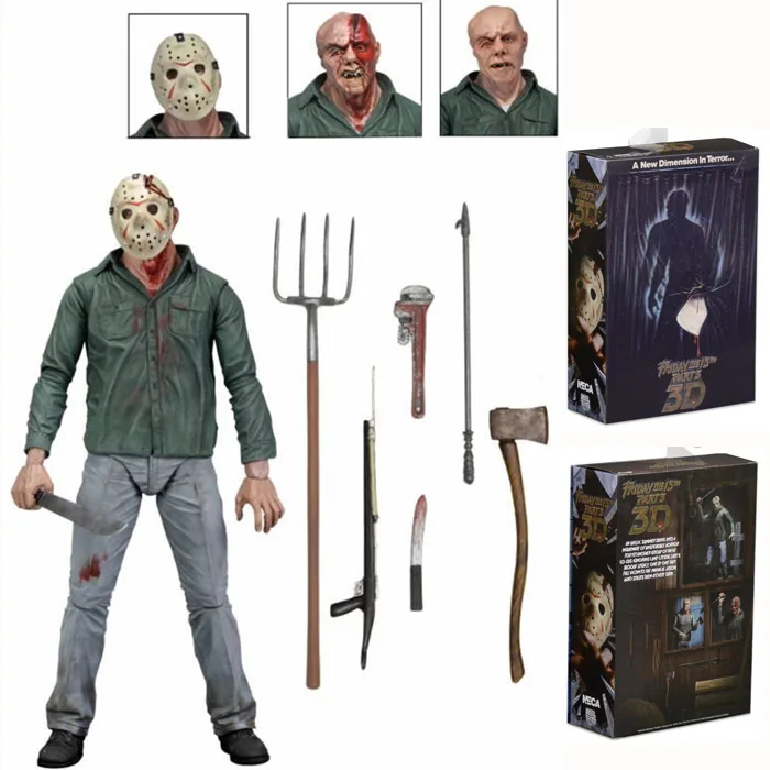 NECA Friday 13 Джейсон Вурхиз ПВХ фигурка изменения в виде лица игрушки куклы для детей коробка подарок
