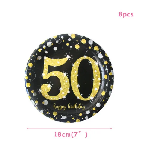 7inch plate 8 pcs 10 шт роза с золотым ножом, вилка ложка одноразовая посуда тарелка салфетки под чашки детский душ свадьба день рождения украшения принадлежности - Цвет: 7inch plate 8 pcs