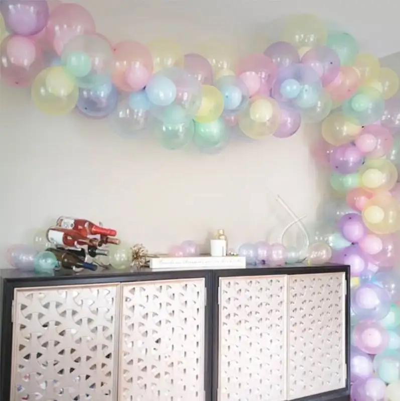 

50pcs 100pcs Colorful Crystal Balloon 10 inch Round Bobo Transparent Clear Latex Balloons Wedding Decor Helium Inflatable Balls