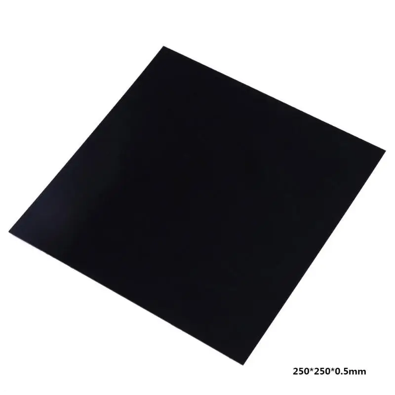 Черный 250x250x0,5 мм пей лист для 3D печати с клейкой лентой 468MP