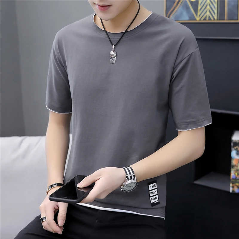 Meilleur Le nouveau T shirt à manches courtes pour hommes d été vêtement supérieur non doublé de vêtements pour hommes han édition marée rendre lâche demi manches shir