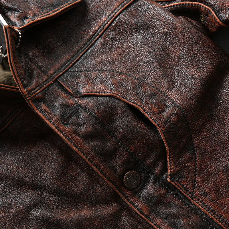 AVIREXFLY мужские Куртки из натуральной кожи мотоциклетные куртки из воловьей кожи коричневые приталенные куртки зимние пальто
