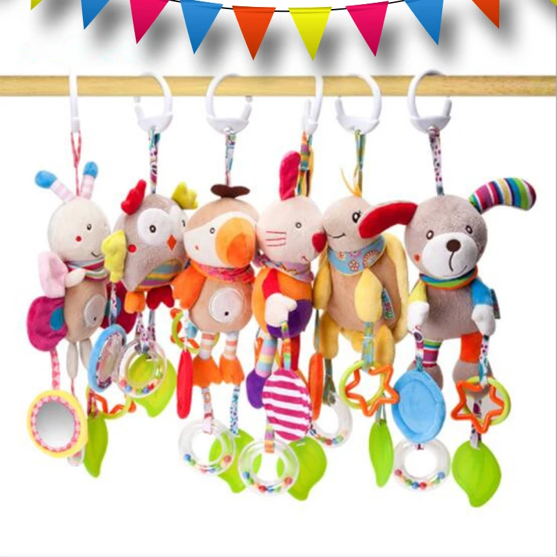 Детские погремушки, подвижные мягкие игрушки для малышей 0-12 месяцев, полотенце, кровать, колокольчик, милое животное, мультяшная кроватка, коляска для новорожденных, игрушка Монтессори