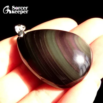 

Men's Natural Stone Obsidian Water Drop Pendant Chakra Healing Reiki Beads Women Crystal Necklace Jewelry Free Pouch BD830