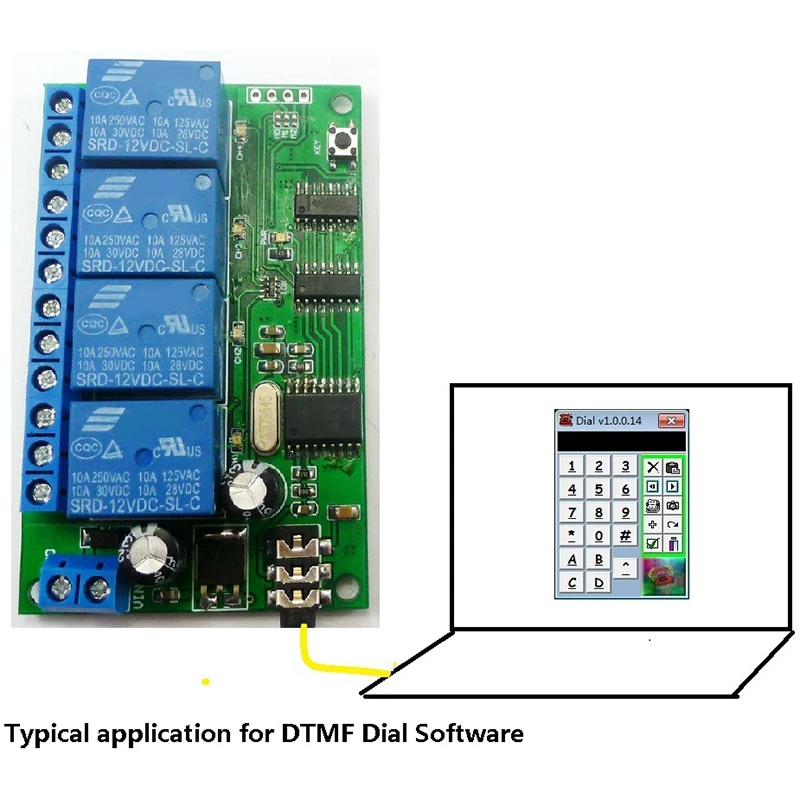AD22B04 4 CH DTMF MT8870 аудио декодер умный дом релейный контроллер голосовой Телефон
