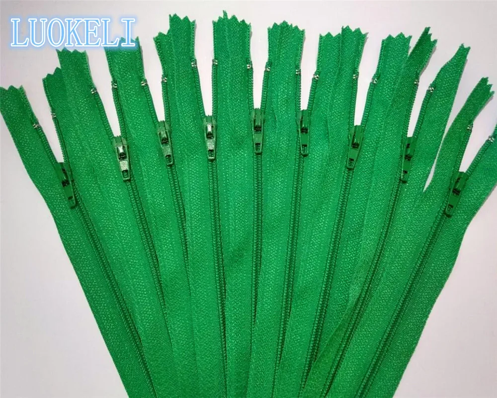 Grass Green 20 шт 3#(3-10 дюймов) 7,5-25 см Закрытая нейлоновая катушка на молнии портной процесс шитья многоцветная опционально - Цвет: Grass Green