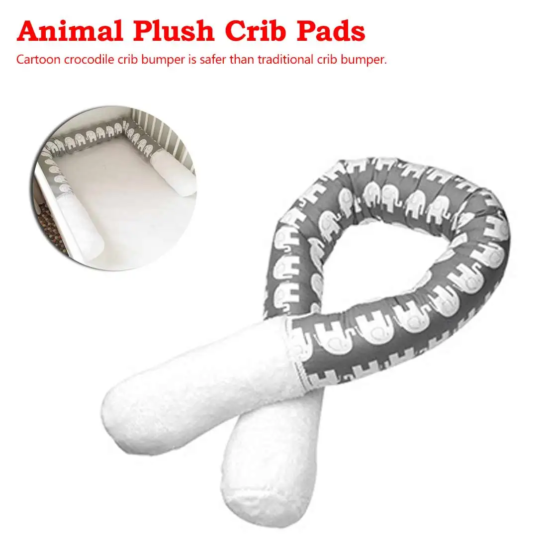 

Animal Plush Crib Pads Crib Bumper Crocodile Pillow Protector Crocodile Pillow Protector Cartoon Animal Shape Toy