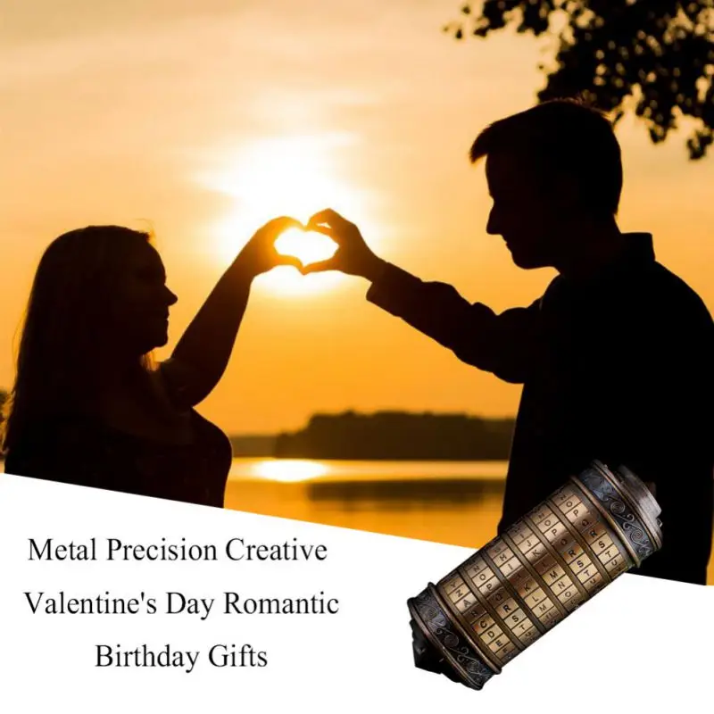 

New Da Vinci Code Speelgoed Metalen Cryptex Sloten Huwelijkscadeau Brief Wachtwoord Valentijnsdag Kids Adult Gift Escape Kamer