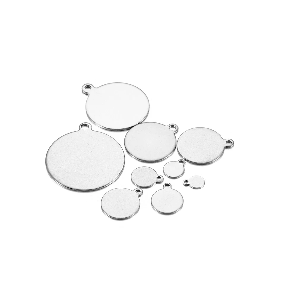 10-50 stücke 6-30mm Edelstahl Runde Disc Anhänger Blank Charms Anhänger Für Logos Stanzen Tags DIY Schmuck Machen Zubehör – Detail 14