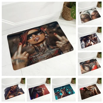 

Sexy Woman Floor Mat for Children Room Soft Flannel Carpet Bedroom Tattoos Girls Non-Slip Decor Dining Hall Soft Doormat 40x60cm