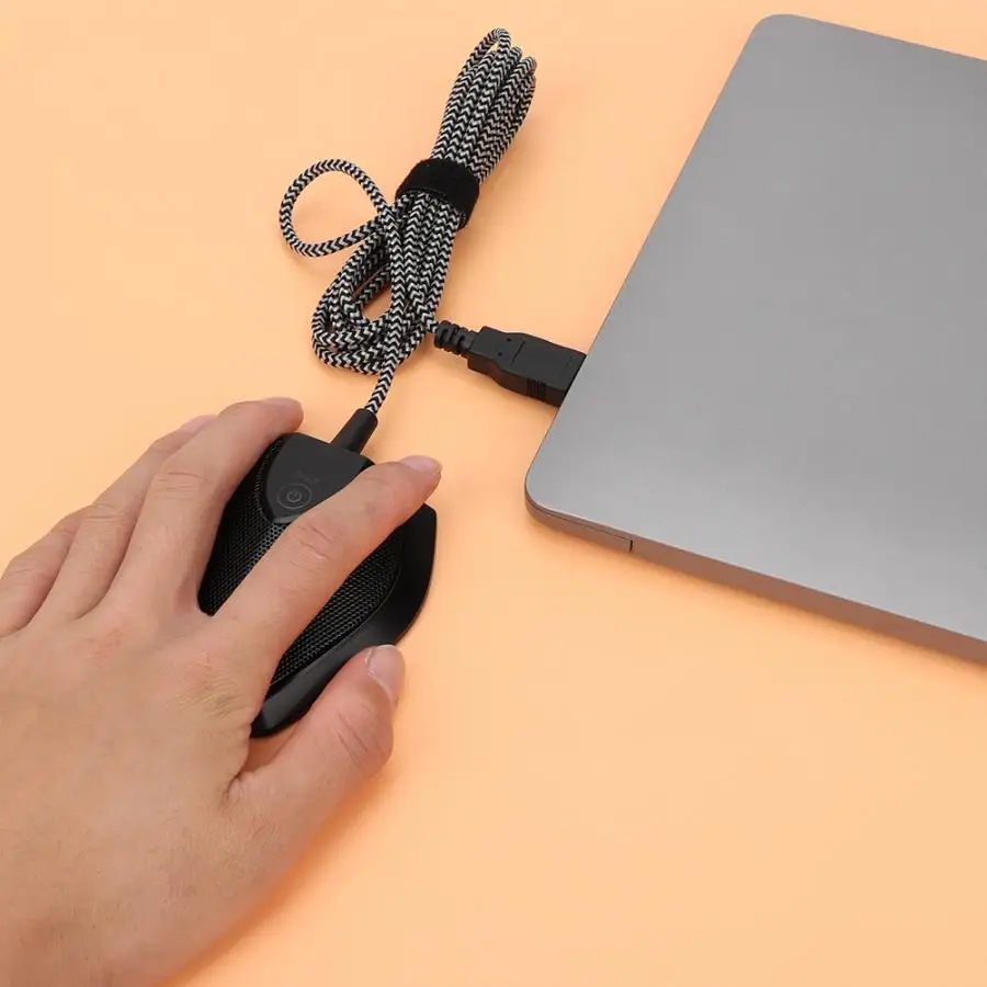 Шумоподавление всенаправленный звукосниматель USB Настольный конденсаторный микрофон Громкая связь