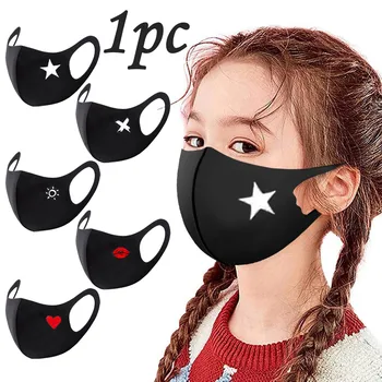 

Headband 1PC Children masques kid Cloth Mask Printed Mask Reusable Sun-Protection Washable FaceMask mascarar protectora бандана#
