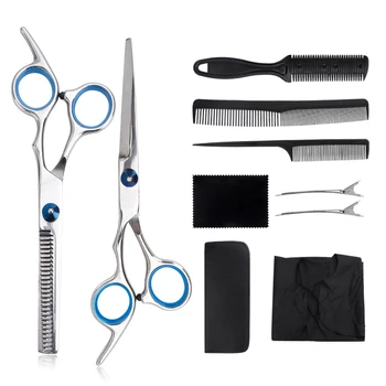 

8/9 PCS Professional Hairdressing Scissors Kit Hair Cutting Scissors Hair Scissors Tail Comb Hair Cape Hair Cutter Comb
