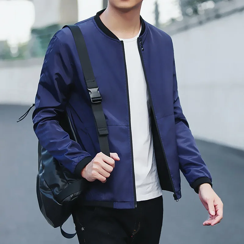 

Summer New Style Jacket Men's Middle-aged Thin Coat Stand Collar Sun-resistant Daddy Clothes Spring And Autumn Coat Korean-style
