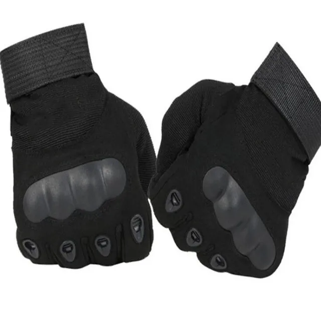 Износостойкие перчатки для занятий спортом на открытом воздухе, альпинизмом, велоспортом, полными пальцами, прочные перчатки для охоты, тактические противоскользящие перчатки - Цвет: Black Full fingers