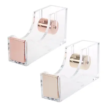 

Luxury Clear Acrylic Ribbon Adhesive Band Washi Tape Dispenser Cutter Desktop Stationery 2 Colors