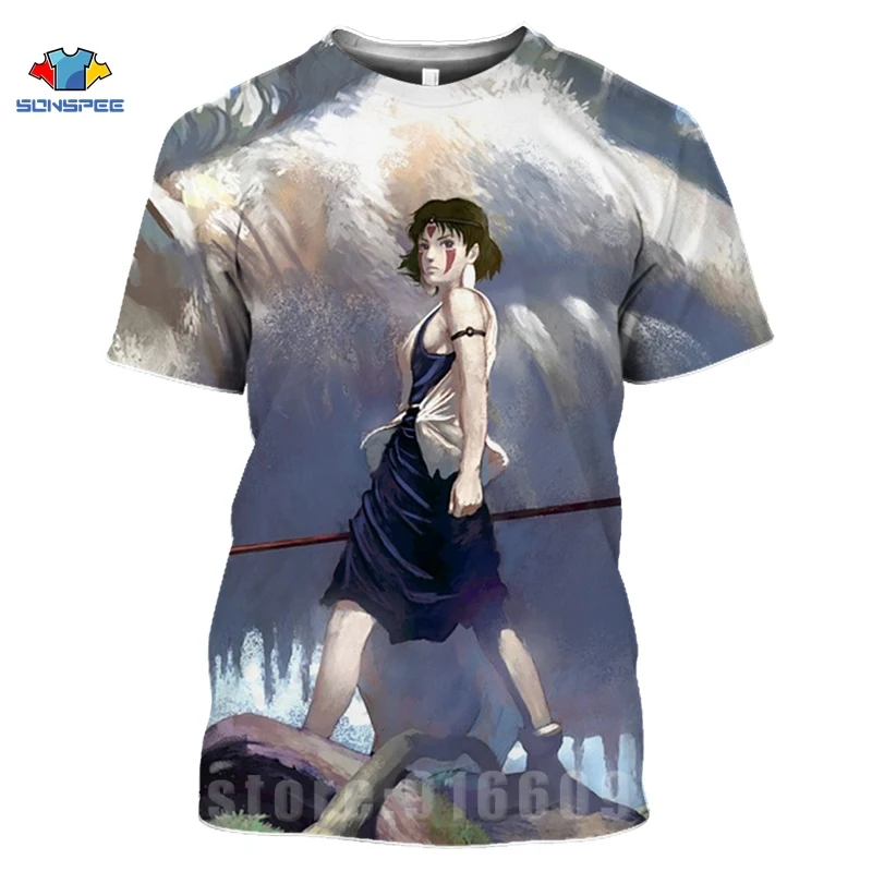 Anime Princess Mononoke T shirts 3D Print Cartoon T shirt Men's Streetwear Women Fashion T-shirt Harajuku Shirts Homme T-shirt (18)