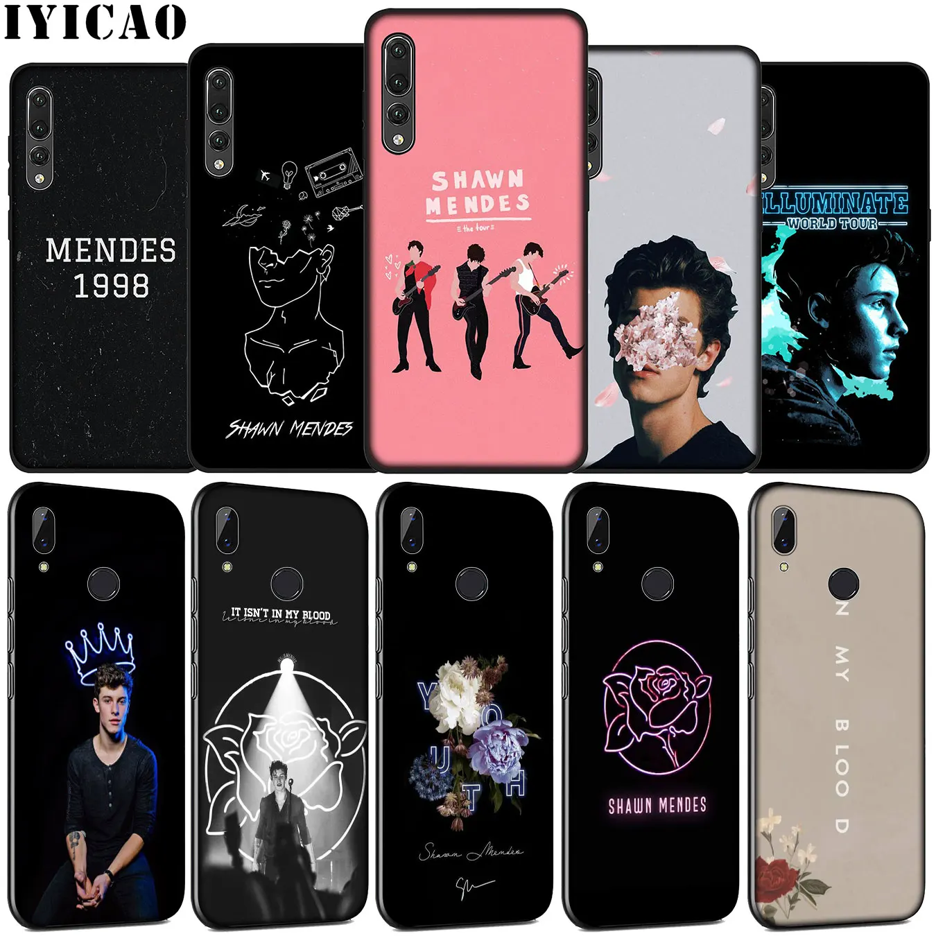 Мягкий силиконовый чехол IYICAO для Huawei P30 P20 Pro P10 P9 Lite Mini 2017 2016 черный P Smart Z 2019 |