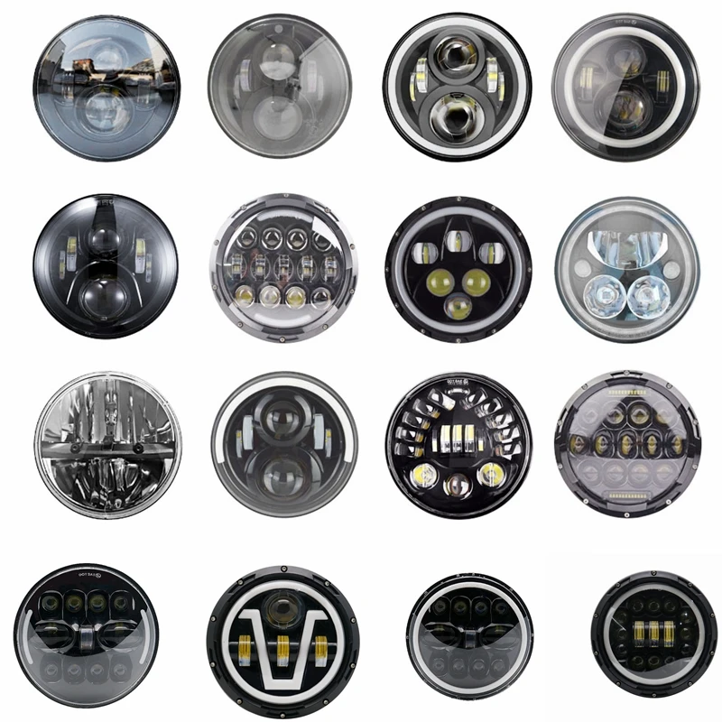 

Round 7" Motorcycle Black Projector Motor HID LED Light Bulb Headlight For Harley Street Glide Softail FLHX F Touring Trike