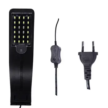 

10W 220V/110V Ultra-Thin High-power Fish Water Grass Plant Lighting 24 LED Light Small Aquarium Fish Tank Clip Lamp EU/US Plug