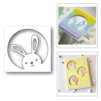 

2020 New Round Shape Background Halloween Bunny Embossing Metal Cutting Dies For DIY Scrapbooking Greeting Card Making No Stamps