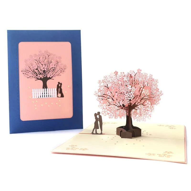  Love 3D Pop-up Cards Valentine's Day Gift Card with Envelope Stickers Wedding Invitations Greeting  - 4.00041E+12